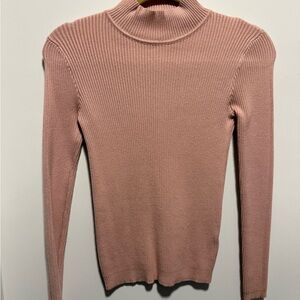 Women's Ribbed Crew Neck Sweater - Pink Size S